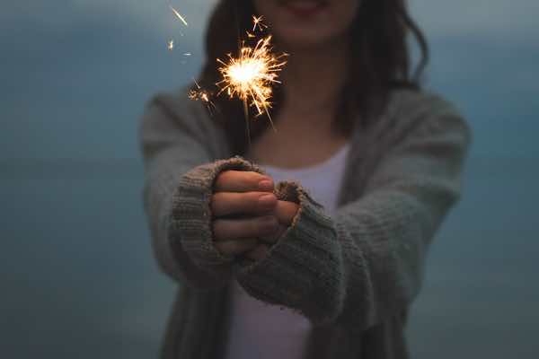 Girl Holding Sparkler