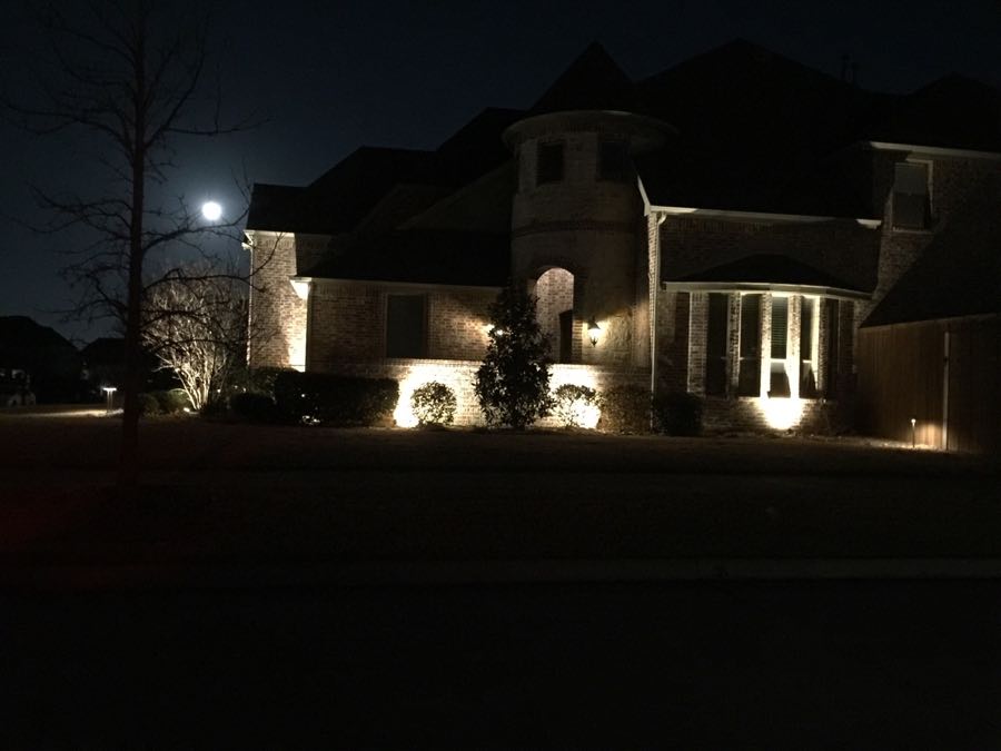 Landscape Lighting Night Curb-Side Photo