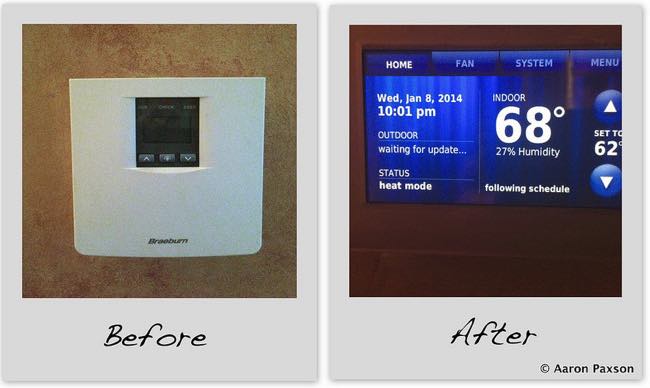 Before and After of Thermostat