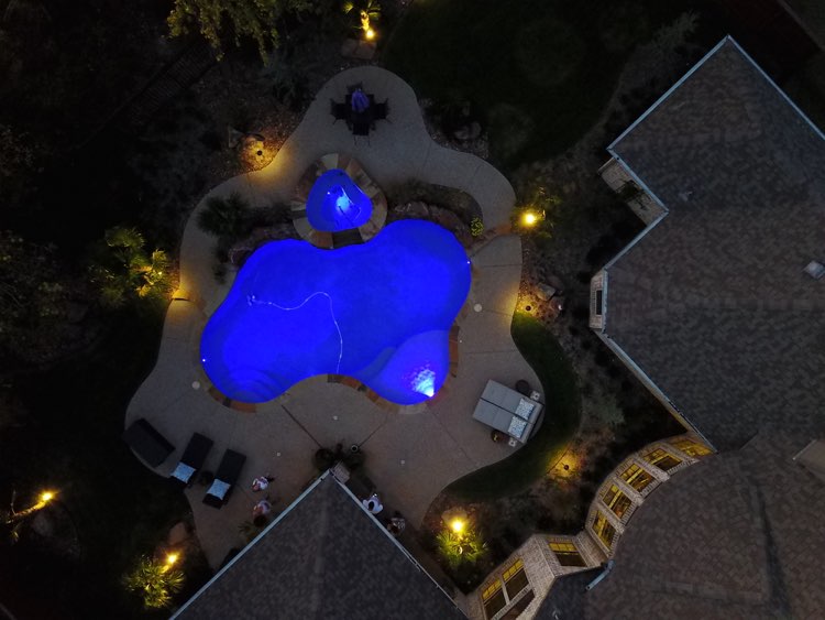drone footage of lighting